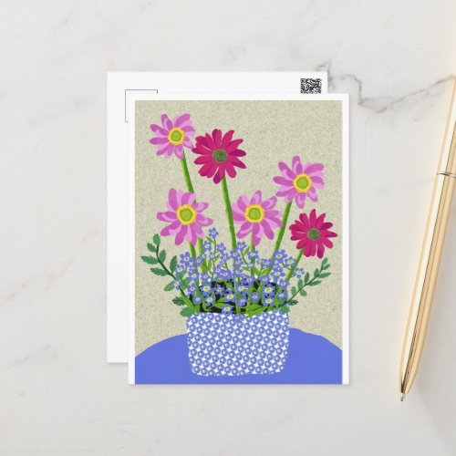 Daisy and Forget me not Postcard