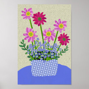 Daisy and Forget me not Poster