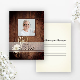 Daisy and Horse Bit Share Memory Funeral Memorial Note Card