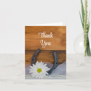 Daisy and Horseshoe Country Bridesmaid Thank You Card