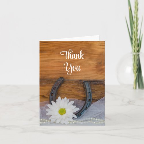 Daisy and Horseshoe Western Wedding Thank You