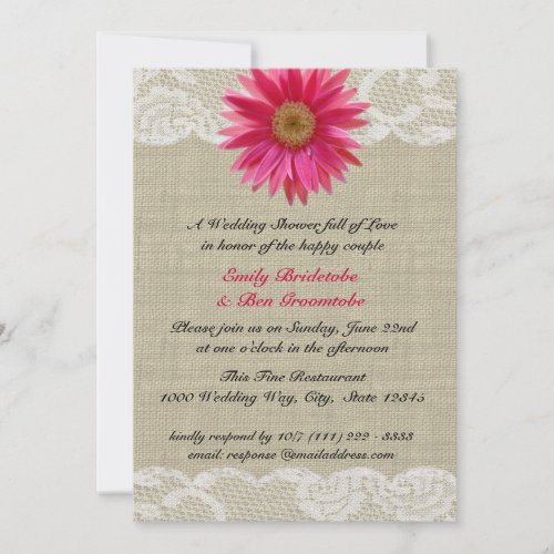Daisy and Lace Bridal Shower Announcements
