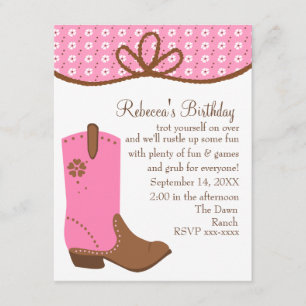 Daisy and Lasso Cowgirl Boot Invitation