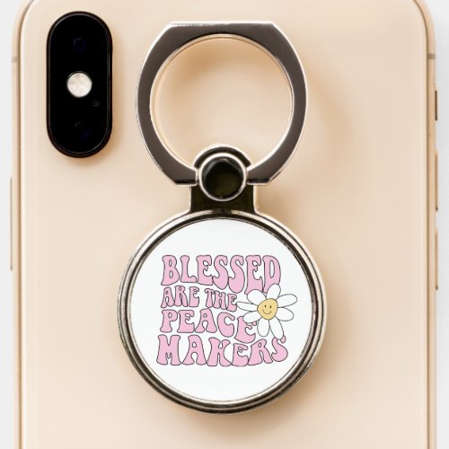 Daisy and Peace Makers Slogan Phone Ring Stand