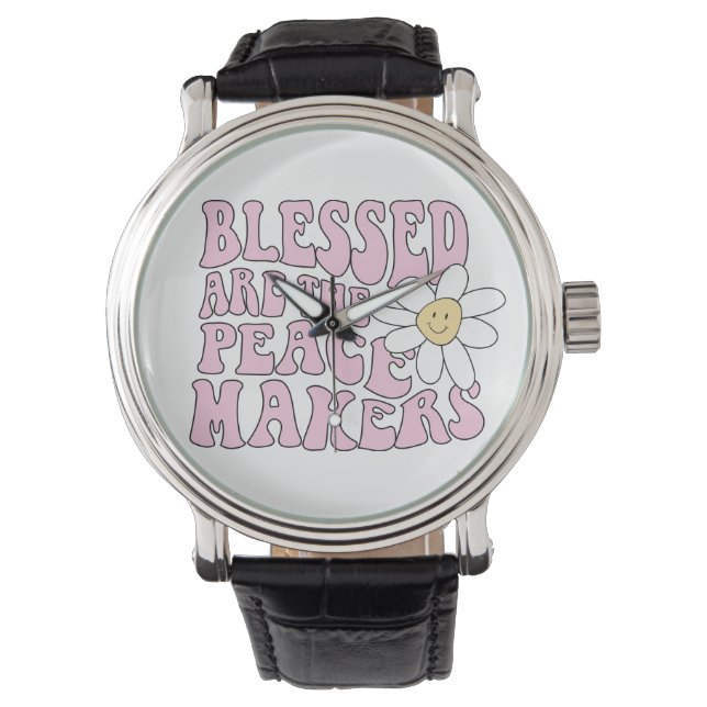 Daisy and Peace Makers Slogan Watch (Front)