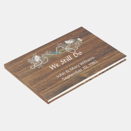 Daisy and Pearls Bouquet Vow Renewal Guest Book