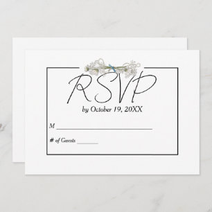 Daisy and Pearls RSVP Wedding Invitation