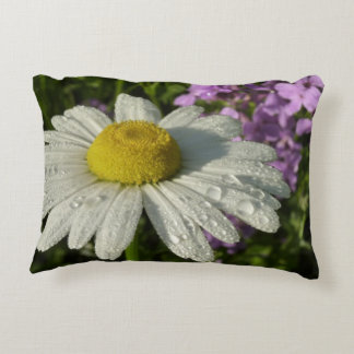 Daisy and Summer Lilac Botanical Accent Pillow