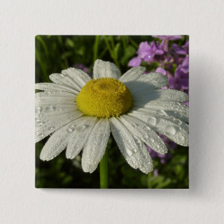Daisy and Summer Lilac Botanical Button