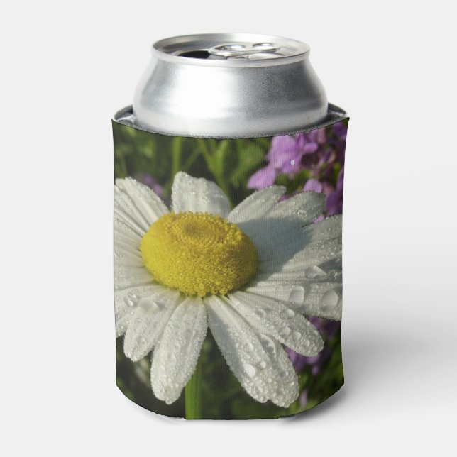 Daisy and Summer Lilac Botanical Can Cooler (Can Front)