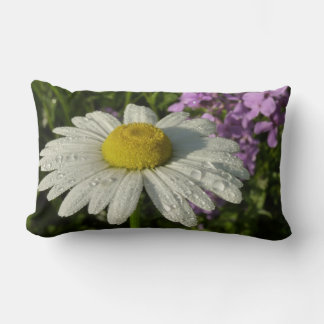 Daisy and Summer Lilac Botanical Lumbar Pillow