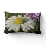 Daisy and Summer Lilac Wildflower Lumbar Pillow