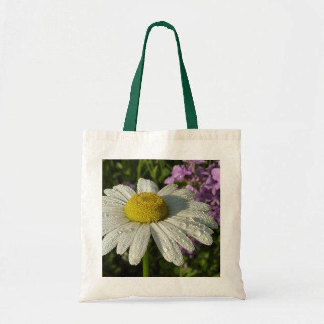 Daisy and Summer Lilac Wildflower Tote Bag (Front)
