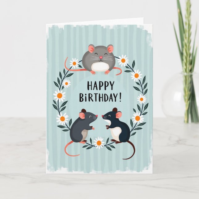 Daisy Animal Birthday Card (Front)