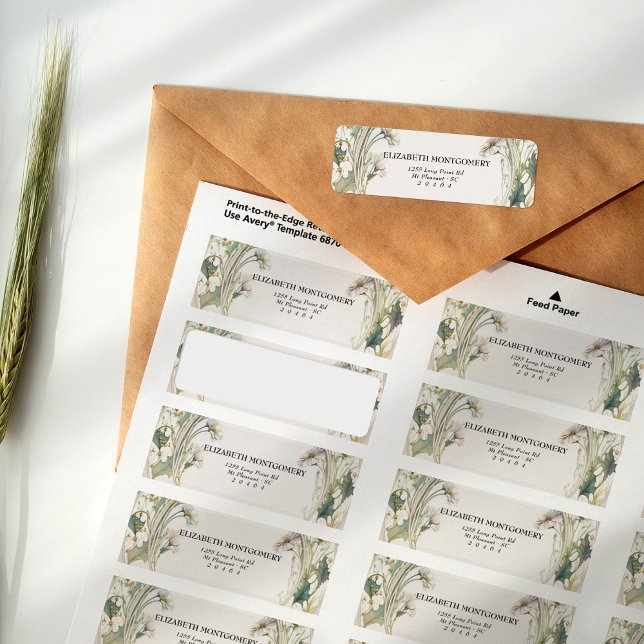 Daisy Art Deco Return Address Labels (Creator Uploaded)