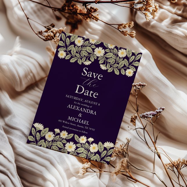 Daisy Art Nouveau Wedding Save The Date (Creator Uploaded)