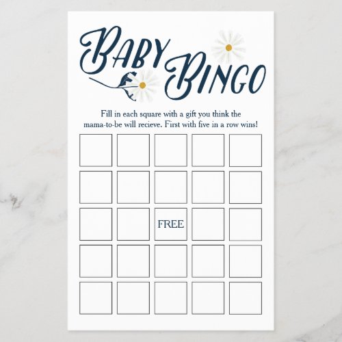 Daisy Baby Bingo Game Flyer