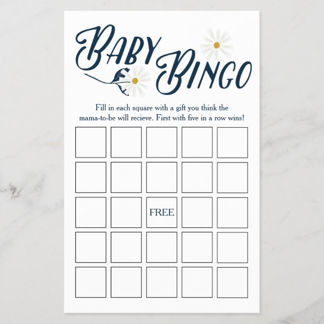 Daisy Baby Bingo Game Flyer (Front)