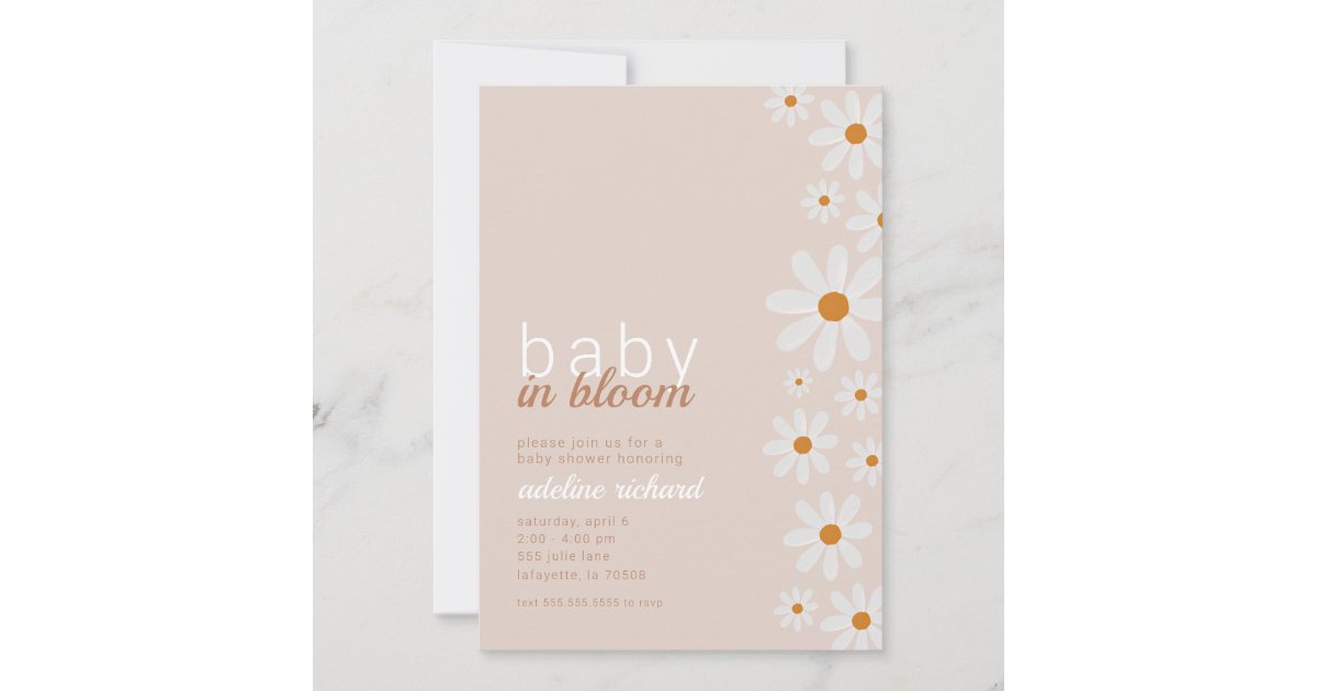 Daisy Baby in Bloom Baby Shower Invitation Zazzle