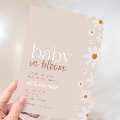 Daisy Baby in Bloom Baby Shower Invitation