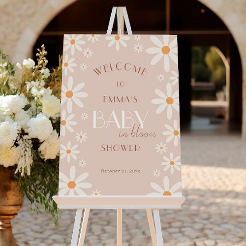 Daisy Baby in Bloom Baby Shower Welcome Sign