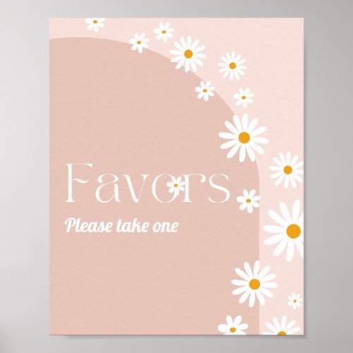 Daisy Baby in bloom Boho Girl Baby Shower favors Poster