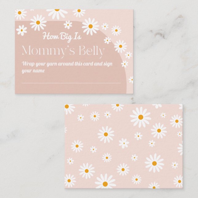 Daisy Baby in bloom Boho Girl Baby Shower game Enclosure Card (Front/Back)