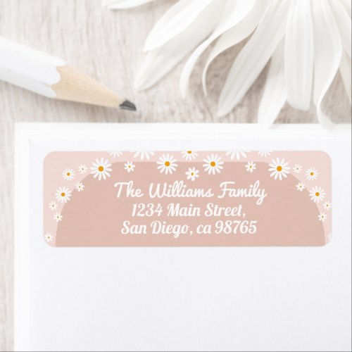 Daisy Baby in bloom Boho Girl Baby Shower  Label