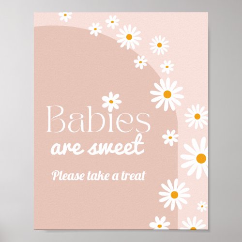 Daisy Baby in bloom Boho Girl Baby Shower treat Poster