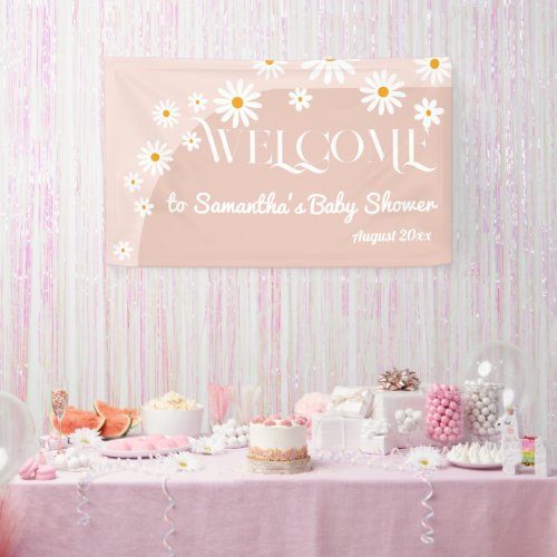 Daisy Baby in bloom Boho Girl Baby Shower welcome Banner