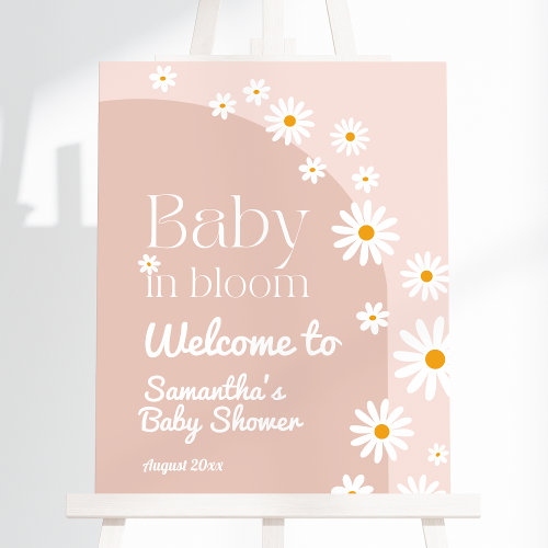 Daisy Baby in bloom Boho Girl Baby Shower welcome