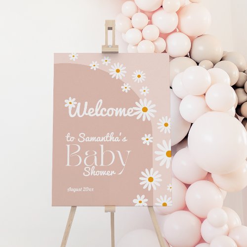 Daisy Baby in bloom Boho Girl Baby Shower welcome Foam Board