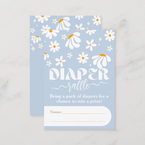 Daisy Baby in bloom Gender neutral Diaper Raffle Enclosure Card