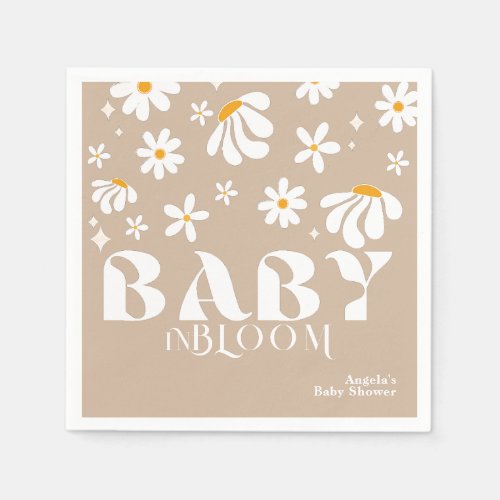 Daisy Baby in bloom Gender neutral Welcome Napkins