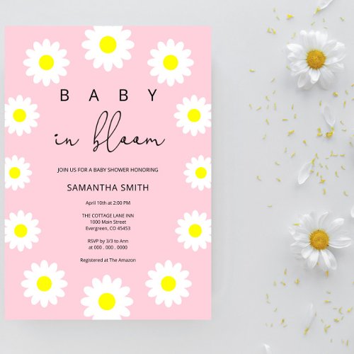 Daisy _ Baby in bloom  Invitation