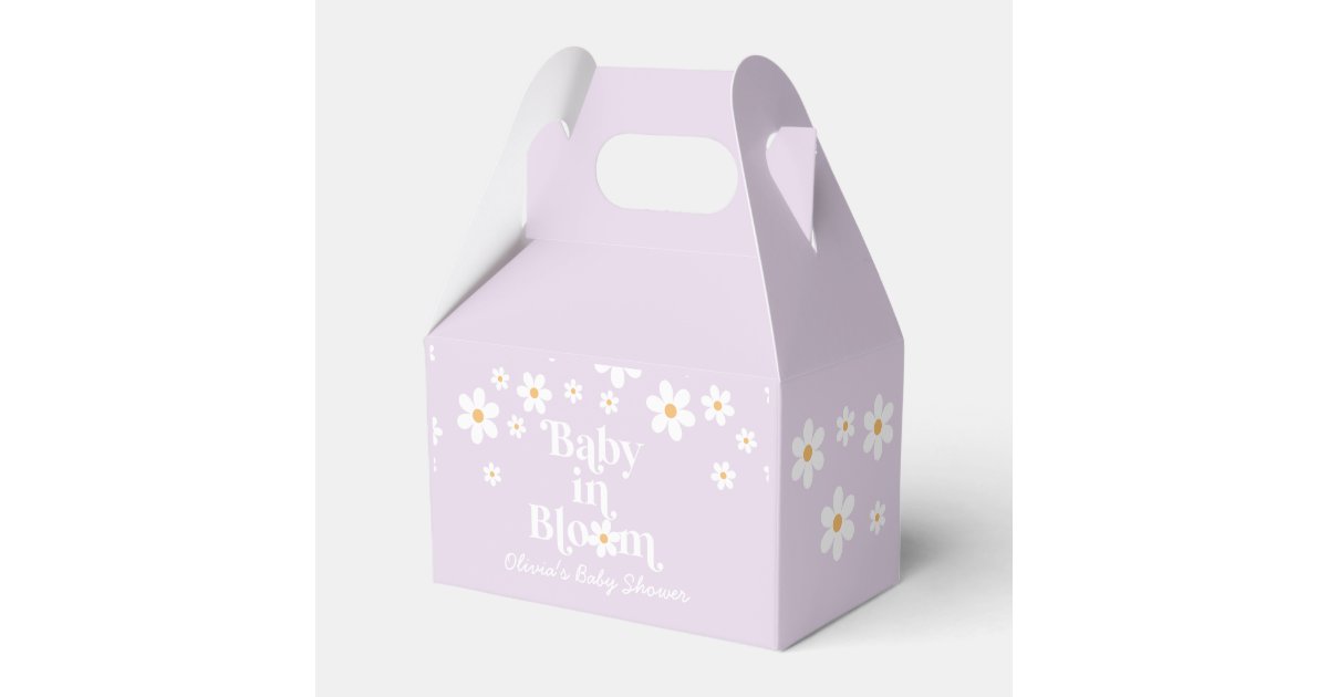 Daisy Baby In Bloom Retro Baby Shower Favor Box | Zazzle