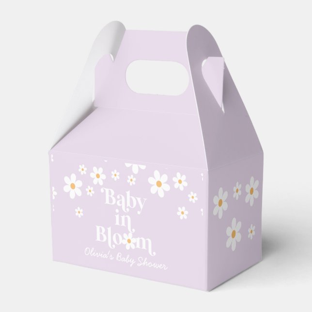Daisy Baby in Bloom Retro Baby Shower Favor Box (Front Side)