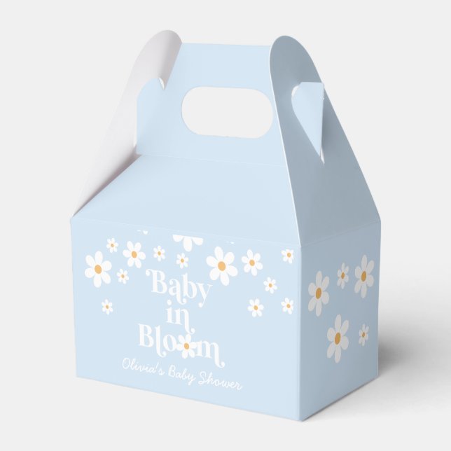 Daisy Baby in Bloom Retro Baby Shower Favor Box (Front Side)