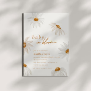 Daisy Baby In Bloom Rustic Fall Boho Baby Shower Invitation