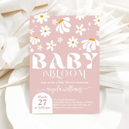 Daisy Baby in bloom Simple Girl Baby Shower Invitation