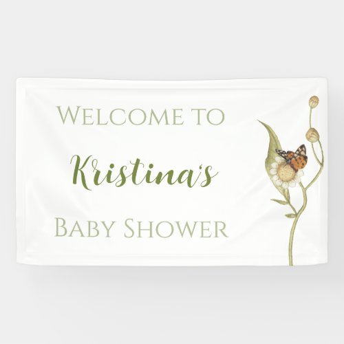 Daisy Baby in Bloom Wildflower Baby Shower Banner