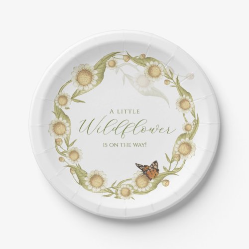 Daisy Baby in Bloom Wildflower Baby Shower Paper Plates