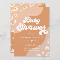 Daisy Baby Shower Boho Hippy Vibes Baby Shower Invitation