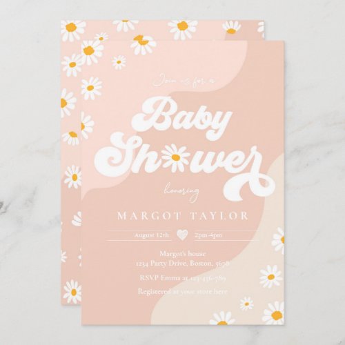 Daisy Baby Shower Boho Hippy Vibes Baby Shower Invitation