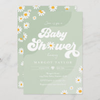 Daisy Baby Shower Boho Hippy Vibes Baby Shower Invitation