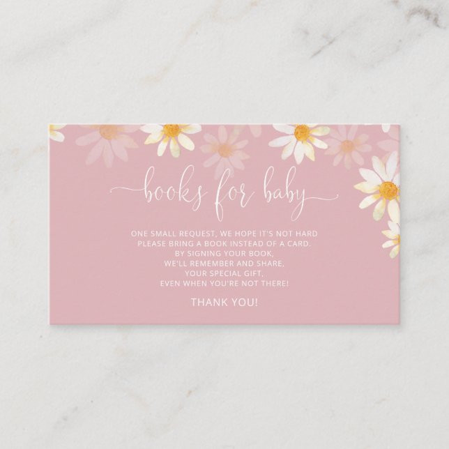 Daisy Baby Shower Book Request Enclosure Card (Front)