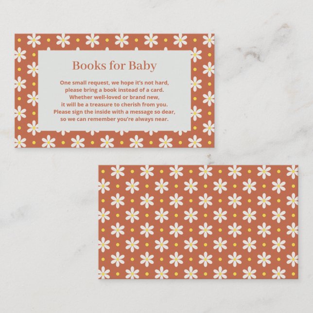 Daisy Baby Shower Book Request Enclosure Card (Front/Back)