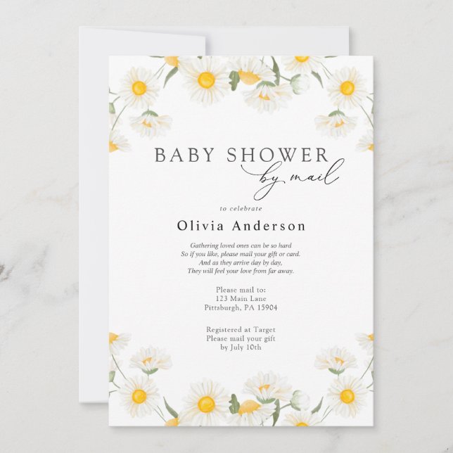 Daisy Baby Shower by Mail Invitation (Front)