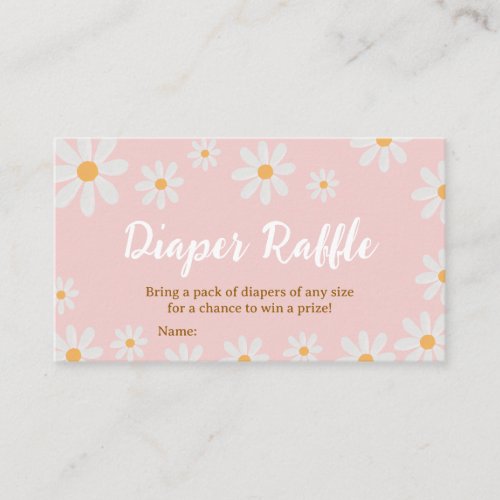 Daisy Baby Shower Diaper Raffle Business Card