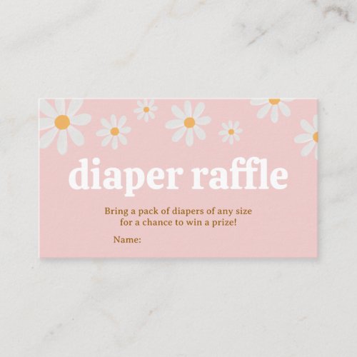 Daisy Baby Shower Diaper Raffle Business Card